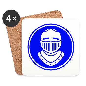 Ritter Helm - Untersetzer (4er-Set) - Weiß - Vorne