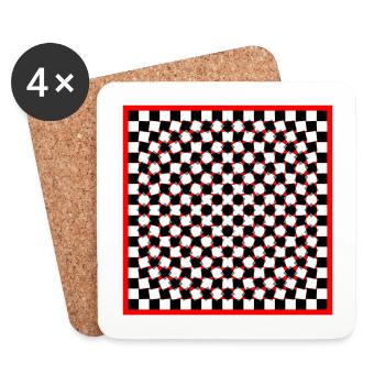 Optical Art - bloody Psycho Chess - Untersetzer (4er-Set) - Weiß - Vorne