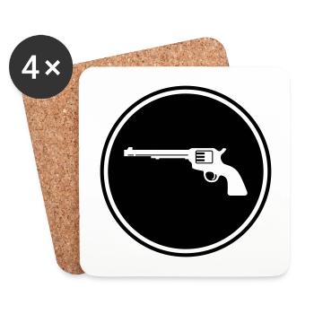 weapon pistol - Coasters (set of 4) - white - Front