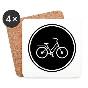 Fahrrad Icon - Untersetzer (4er-Set) - Weiß - Vorne