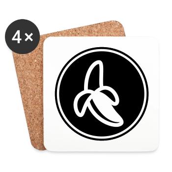 Banana Icon - Coasters (set of 4) - white - Front