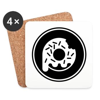 Eating donut - Coasters (set of 4) - white - Front