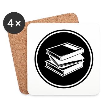 Lire des livres - Dessous de verre (lot de 4) - blanc - Devant