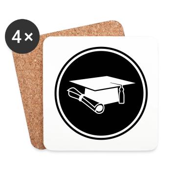 Student cap - Coasters (set of 4) - white - Front