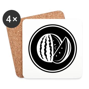 Melon fruit - Coasters (set of 4) - white - Front