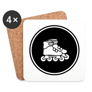 Inline skates symbol - Coasters (set of 4) - white - Front