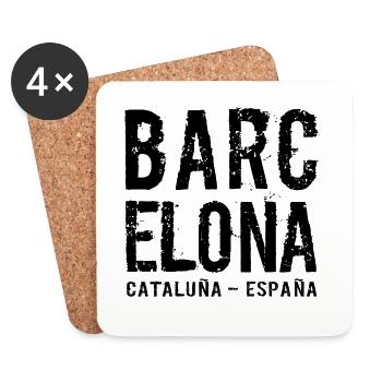 Barcelona, Katalonien, Spanien, Mittelmeer - Untersetzer (4er-Set) - Weiß - Vorne