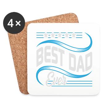 Meilleur père jamais amoureux de la fête des pères - Fête des pères - Dessous de verre (lot de 4) - blanc - Devant