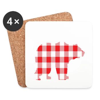 PAPA OURS - Dessous de verre (lot de 4) - blanc - Devant