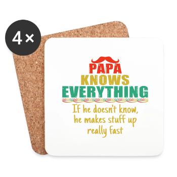 Daddy Dad Gift Dad Dad's Day Birthday - Coasters (set of 4) - white - Front
