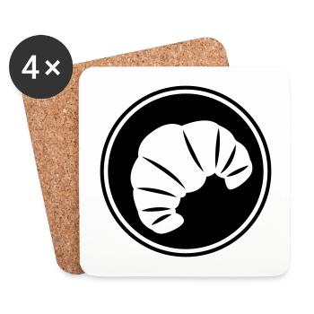 Croissant Symbol - Untersetzer (4er-Set) - Weiß - Vorne