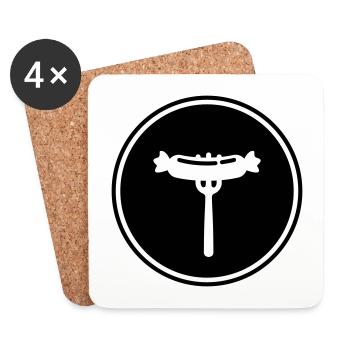 Bratwurst Fleisch icon - Untersetzer (4er-Set) - Weiß - Vorne