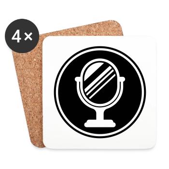 Spiegel Icon Silhouette - Untersetzer (4er-Set) - Weiß - Vorne