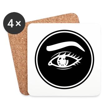 Eye symbol - Coasters (set of 4) - white - Front
