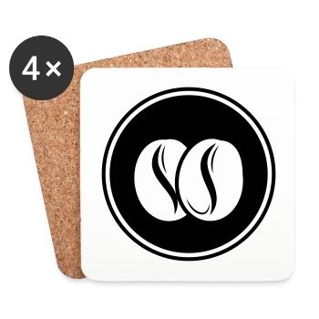 Kaffeebohne Symbol - Untersetzer (4er-Set) - Weiß - Vorne