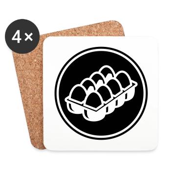 Eier symbol - Untersetzer (4er-Set) - Weiß - Vorne
