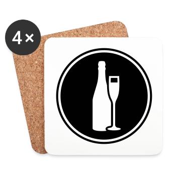 Symbole du vin rouge - Dessous de verre (lot de 4) - blanc - Devant