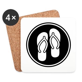 Badelatschen icon - Untersetzer (4er-Set) - Weiß - Vorne