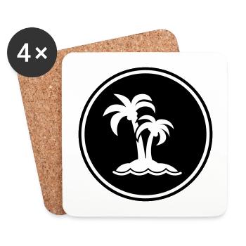 palm island symbol - Coasters (set of 4) - white - Front