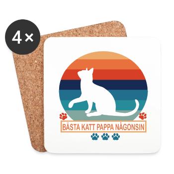 Best cat dad ever best cat dad kitten - Coasters (set of 4) - white - Front