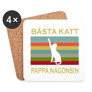 Best cat dad ever best cat dad kitten - Coasters (set of 4) - white - Front