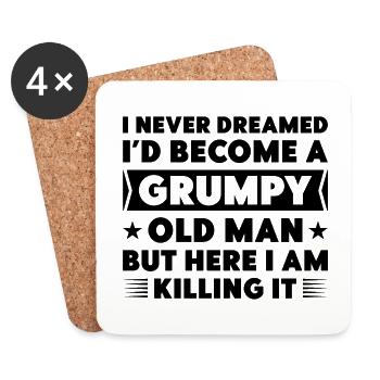 Grumpy Old Man - Coasters (set of 4) - white - Front
