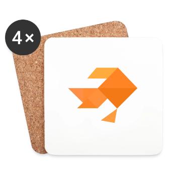 Goldfish - Tangram - Coasters (set of 4) - white - Front