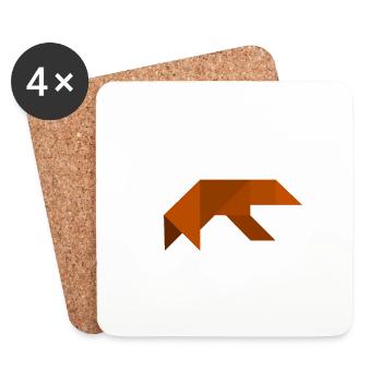Ours - Tangram - Dessous de verre (lot de 4) - blanc - Devant