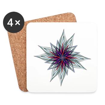Bunte Blume - Untersetzer (4er-Set) - Weiß - Vorne