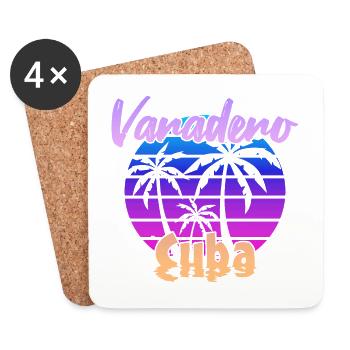 Varadero Cuba Coucher de soleil - Dessous de verre (lot de 4) - blanc - Devant