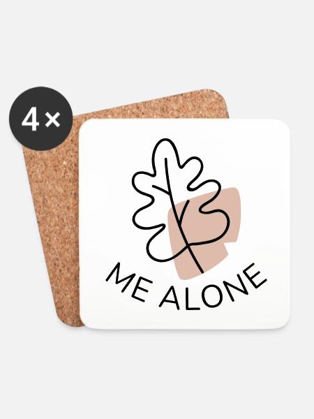 Leaf Me Alone - Untersetzer (4er-Set) - Weiß