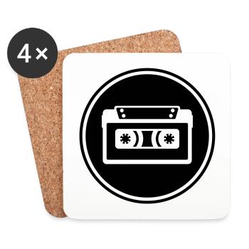 Cassette Tape Symbol - Coasters (set of 4) - white - Front