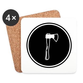Axe Symbol - Coasters (set of 4) - white - Front