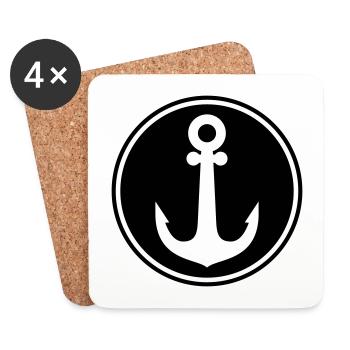 Anker Icon - Untersetzer (4er-Set) - Weiß - Vorne