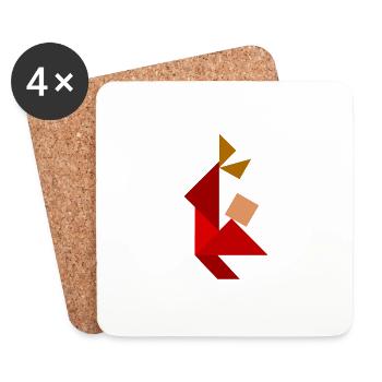Breakdancer - Tangram - Coasters (set of 4) - white - Front
