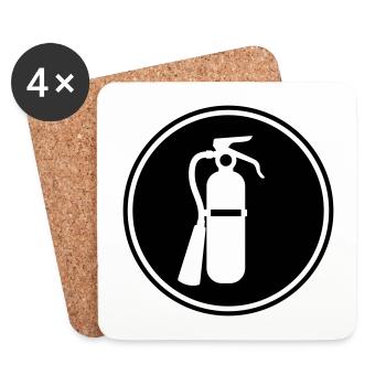 Fire extinguisher icon - Coasters (set of 4) - white - Front