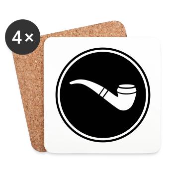 Smoking a pipe - Coasters (set of 4) - white - Front