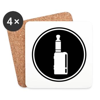 Silhouette de cigarette électronique - Dessous de verre (lot de 4) - blanc - Devant