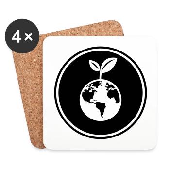 Planète Terre - Dessous de verre (lot de 4) - blanc - Devant