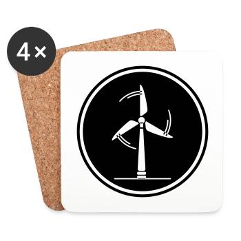 Énergie éolienne - Dessous de verre (lot de 4) - blanc - Devant