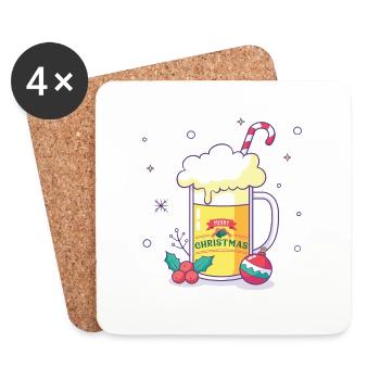 Christmas beer - Coasters (set of 4) - white - Front