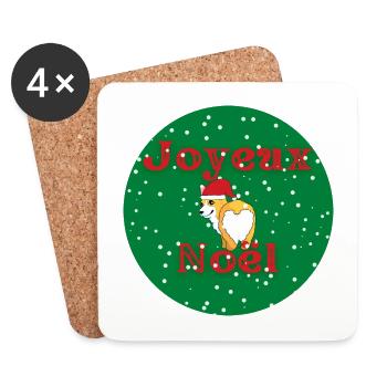 Joyeux Noël - Dessous de verre (lot de 4) - blanc - Devant