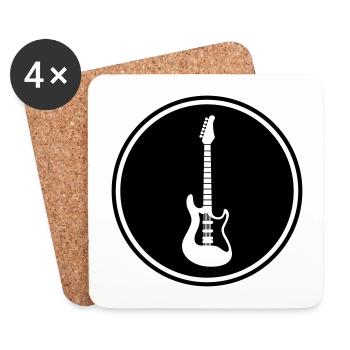 Gitarre Symbol - Untersetzer (4er-Set) - Weiß - Vorne