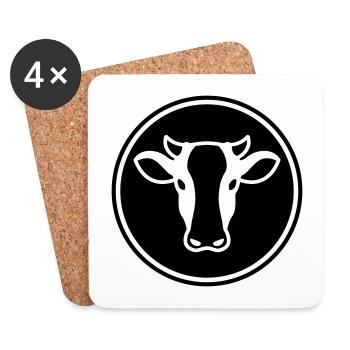 Cow Head - Coasters (set of 4) - white - Front