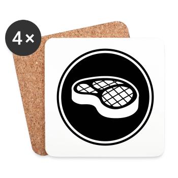 Fleisch steak symbol - Untersetzer (4er-Set) - Weiß - Vorne