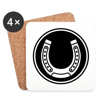 icône de fer à cheval - Dessous de verre (lot de 4) - blanc - Devant