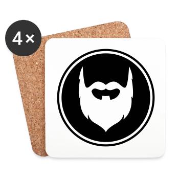 Symbole de barbe - Dessous de verre (lot de 4) - blanc - Devant