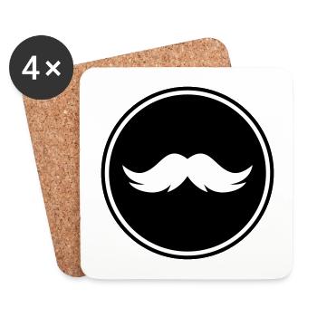 mustache icon - Coasters (set of 4) - white - Front