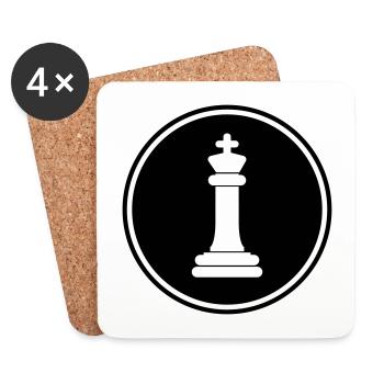 chess piece king - Coasters (set of 4) - white - Front