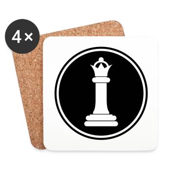 Chess piece queen - Coasters (set of 4) - white - Front